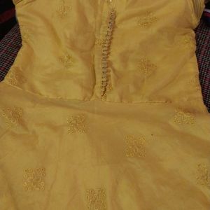 Ethnic Haldi Gown/ Cotton Silk