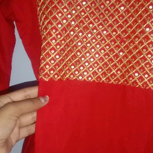 Red Sequin Kurta💖