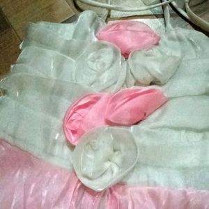 Pink White Gown For Kids Girls