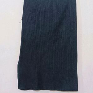 Woolen Side Slit Stretchable Long Skirt