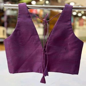 V Neck Sabyasachi Purple Pure Cotton Blouse