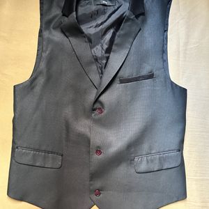 Black Formal Waist Coat For Men. Size-S/38