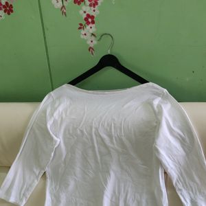 CUTE FITTED SLASH NECK T SHIRT