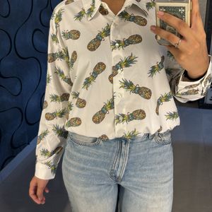 White Printed Rio Shirt For Women