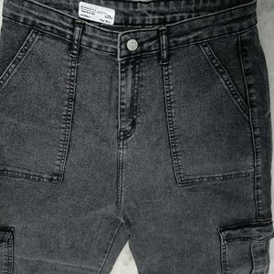 Women's Cargo Jeans Grey