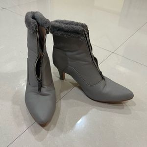 Grey Heeled Boots