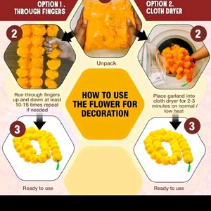 5 Artificial Marigold Genda Phool Garland Torans