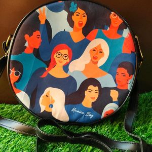 Round Sling Bag Digital Print