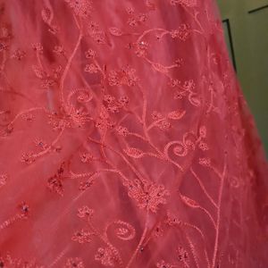 Barbie Red Party Gown With Dupatta