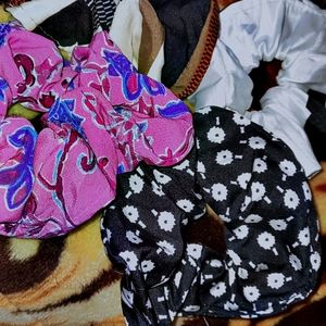 Women Fluffy Hair Scrunchies Band Set