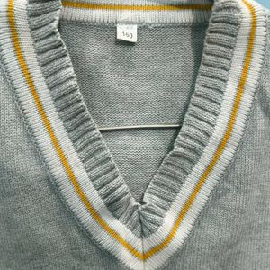 Grey Unisex Korean Sweater Vest