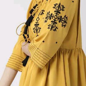 Yellow Embroidered Top