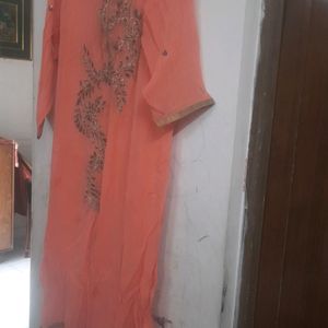 Peach Aline Kurta