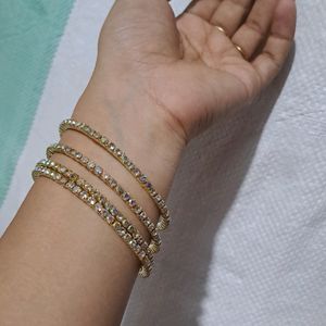 Diamond Bangles 4 Pce