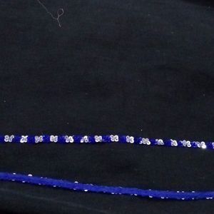 Blue And Silver Beaded Lace