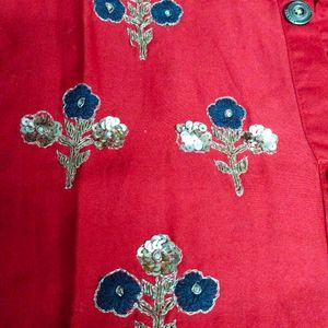 Red Silk Kurti