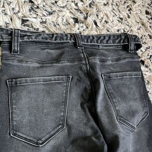 Bootcut Charcoal Black Jeans With Belt