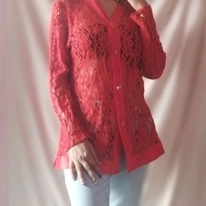 Red Shrug Top