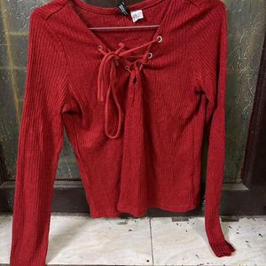 Red Colour Cute Top