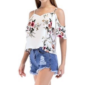 Women Floral Print Spaghetti Strap Top (s)