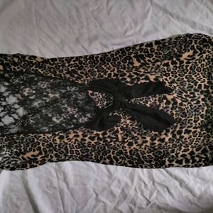 Cheeta Print Fitted Bodycone With Beautiful Back