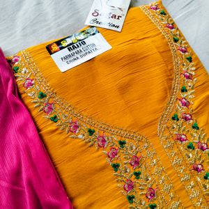 Cotton Blend Suit with Dupatta