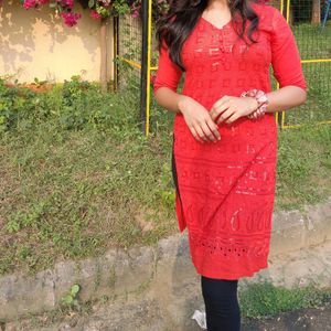 Red Beautiful Kurti Sequence❤️🔥✨