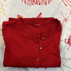 W Red Colour Kurta