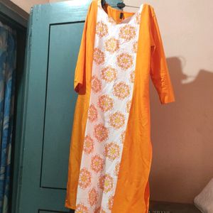 Printed Orange Kurti