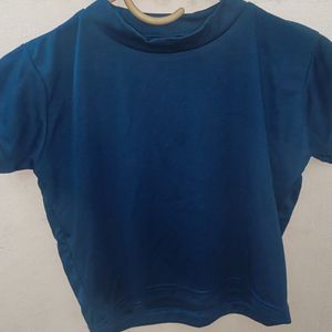 Blue Casual Wear Crop Top