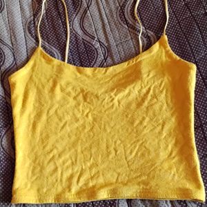 Yellow Spaghetti Crop Top