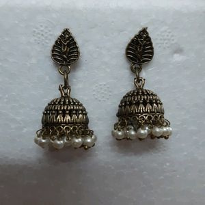 Golden Oxidized Earrings