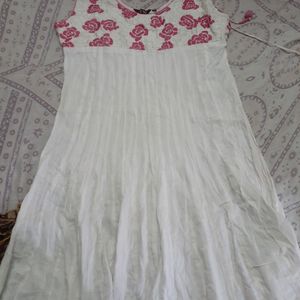 White Anarkali Gown