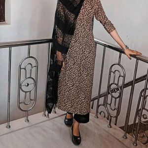 Leopart Print Kurta Set