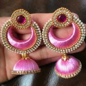 Hand Made Silk Thread Earrings