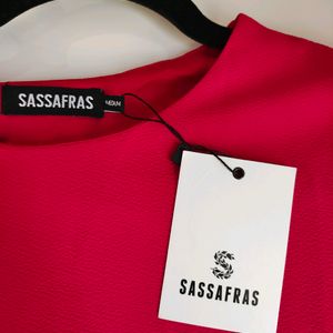 Sassafras Fuschia One Shoulder Midi Dress