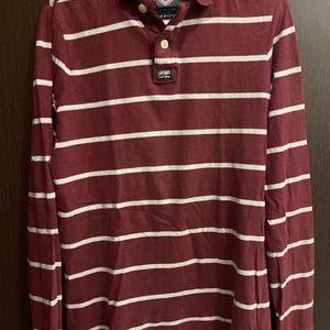 Superdry Stripe Polo Full Sleeve Tee