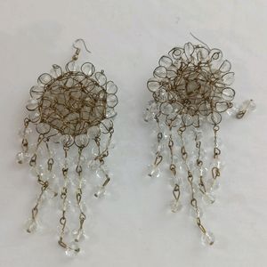 Transparent Beads Earrings With Finger Ring(Women)