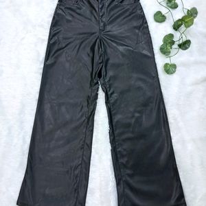 H&M Leather Wide Leg Jeans