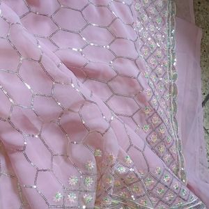 Heavy Work Tikki Saree No Blouse