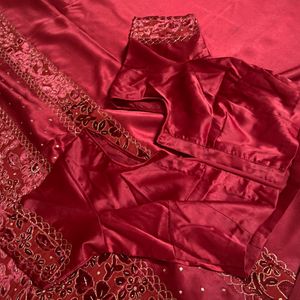 Pure Silk Heavy Velvet Work With Blouse