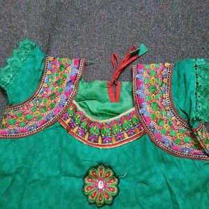 Embroidered Green Kurti