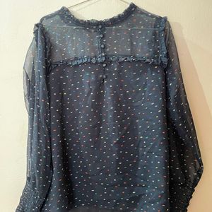 Navy Blue Full Sleeve Top