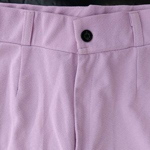 Lavender Color Straight Fit Trouser