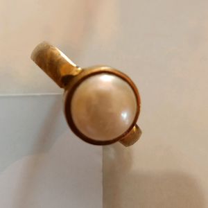 Gold Plated Pearl(Moti) Ring