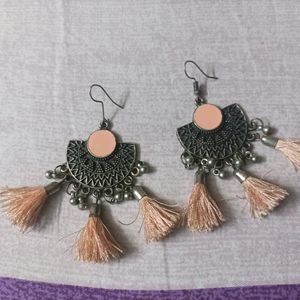 Pink Tassel Earrings