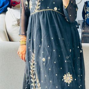 Alia Cut Black Kurta