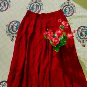 Red Ethnic Skirt