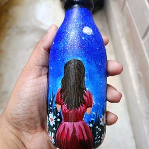 Handpainted Girl Art Bottle