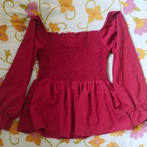 Maroon Cute Top